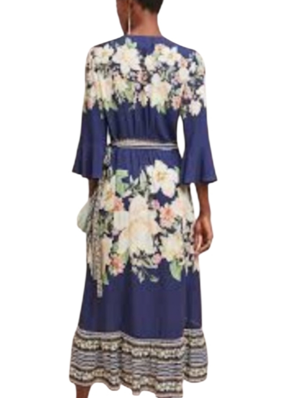 Farm de Rio blue floral wrap maxi dress size S - Picture 2 of 9